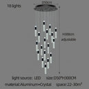 Modern black & gold cylindrical crystal chandelier living room light