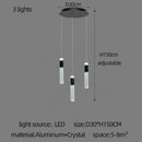Modern black & gold cylindrical crystal chandelier living room light