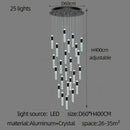 Modern black & gold cylindrical crystal chandelier living room light