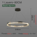 Modern black & gold decorbites circle chandelier dining room light