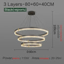 Modern black & gold decorbites circle chandelier dining room light