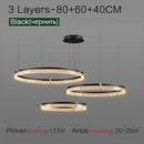 Modern black & gold decorbites circle chandelier dining room light