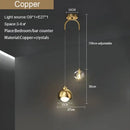 Modern black & gold decorbites crystal round chandelier bedroom light