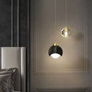 Modern black & gold decorbites crystal round chandelier bedroom light