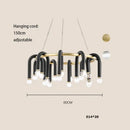Modern black & gold dimmable led chandelier living room tube light