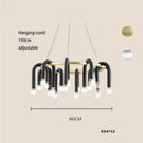Modern black & gold dimmable led chandelier living room tube light