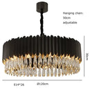Modern black & gold dimmable led round ceiling chandeliers dining room