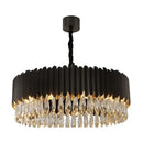 Modern black & gold dimmable led round ceiling chandeliers dining room
