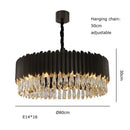 Modern black & gold dimmable led round ceiling chandeliers dining room