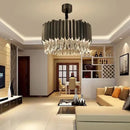 Modern black & gold dimmable led round ceiling chandeliers dining room