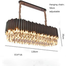 Modern black & gold dimmable led round ceiling chandeliers dining room