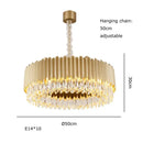 Modern black & gold dimmable led round ceiling chandeliers dining room