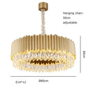 Modern black & gold dimmable led round ceiling chandeliers dining room