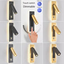 Modern black & gold dimmable led wall sconce bedroom reading light