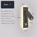 Modern black & gold dimmable led wall sconce bedroom reading light