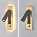Modern black & gold dimmable led wall sconce bedroom reading light
