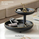 Modern black & gold double layer coffee table tray living room storage