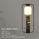 Modern black & gold elk decor wall lights living room rectangular sconce
