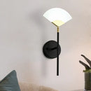 Modern black & gold fan wall mount light bedroom sconce