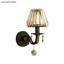 Modern black & gold finish crystal wall sconce for living room