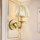 Modern black & gold finish crystal wall sconce for living room