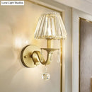 Modern black & gold finish crystal wall sconce for living room