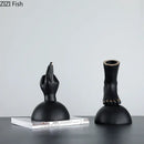 Modern black & gold foot statue artwork living room decor