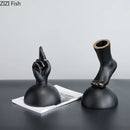 Modern black & gold foot statue artwork living room decor