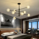 Modern black & gold g9 led chandelier six globe living room light