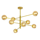 Modern black & gold g9 led chandelier six globe living room light