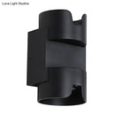 Modern black & gold geometric led flush mount wall light patio