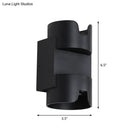 Modern black & gold geometric led flush mount wall light patio