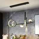 Modern black & gold geometric led pendant lights kitchen chandelier