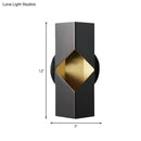 Modern black & gold geometric led sconce bedroom iron shade fixture
