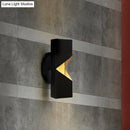 Modern black & gold geometric led sconce bedroom iron shade fixture