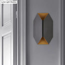 Modern black & gold geometric led wall lamp bedroom sconce