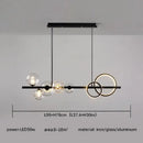 Modern black & gold glass ball led chandelier for dining room