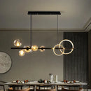 Modern black & gold glass ball led chandelier for dining room