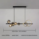 Modern black & gold glass ball led chandelier for dining room