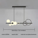 Modern black & gold glass ball led chandelier for dining room