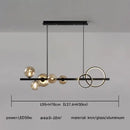 Modern black & gold glass ball led chandelier for dining room