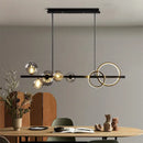 Modern black & gold glass ball led chandelier for dining room