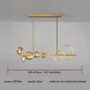 Modern black & gold glass ball led chandelier for dining room