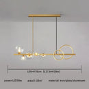 Modern black & gold glass ball led chandelier for dining room
