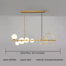 Modern black & gold glass ball led chandelier for dining room