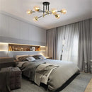 Modern black & gold glass ball led chandelier for living room