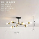 Modern black & gold glass ball led chandelier for living room
