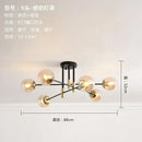Modern black & gold glass ball led chandelier for living room