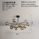Modern black & gold glass ball led chandelier living room light