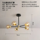 Modern black & gold glass ball led chandelier living room light